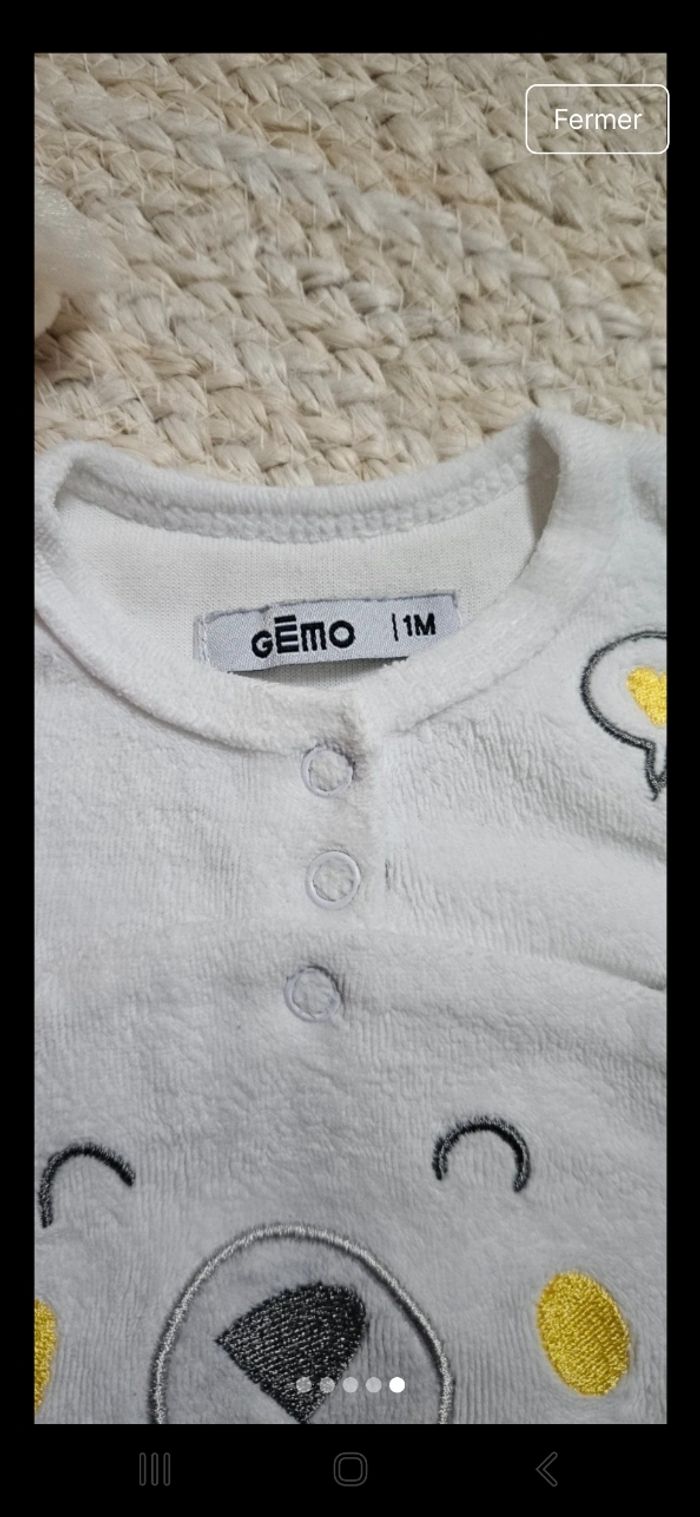 Lot de 2 pyjamas velours 1 mois - photo numéro 5