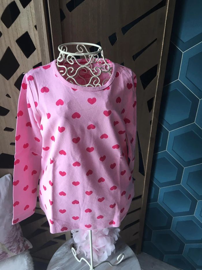 T-shirt fille 4 ans motif cœur - photo numéro 2