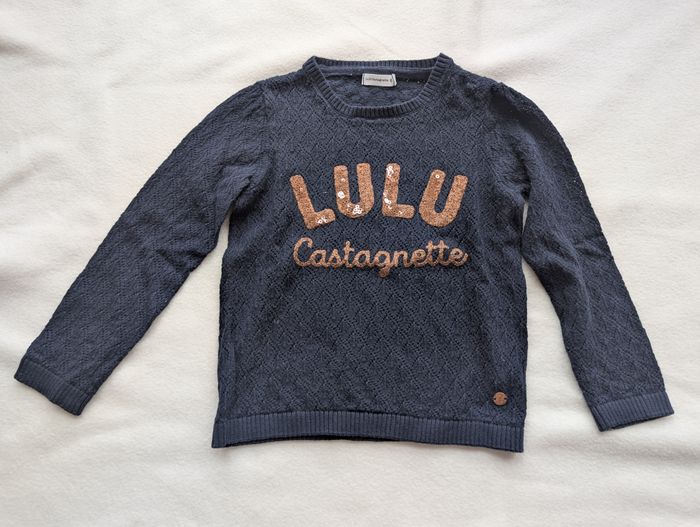 Pull tricot marine Lulu - 4A - Lulu Castagnette