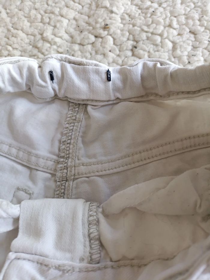 Short en jean blanc taille haute vintage été casual - photo numéro 3