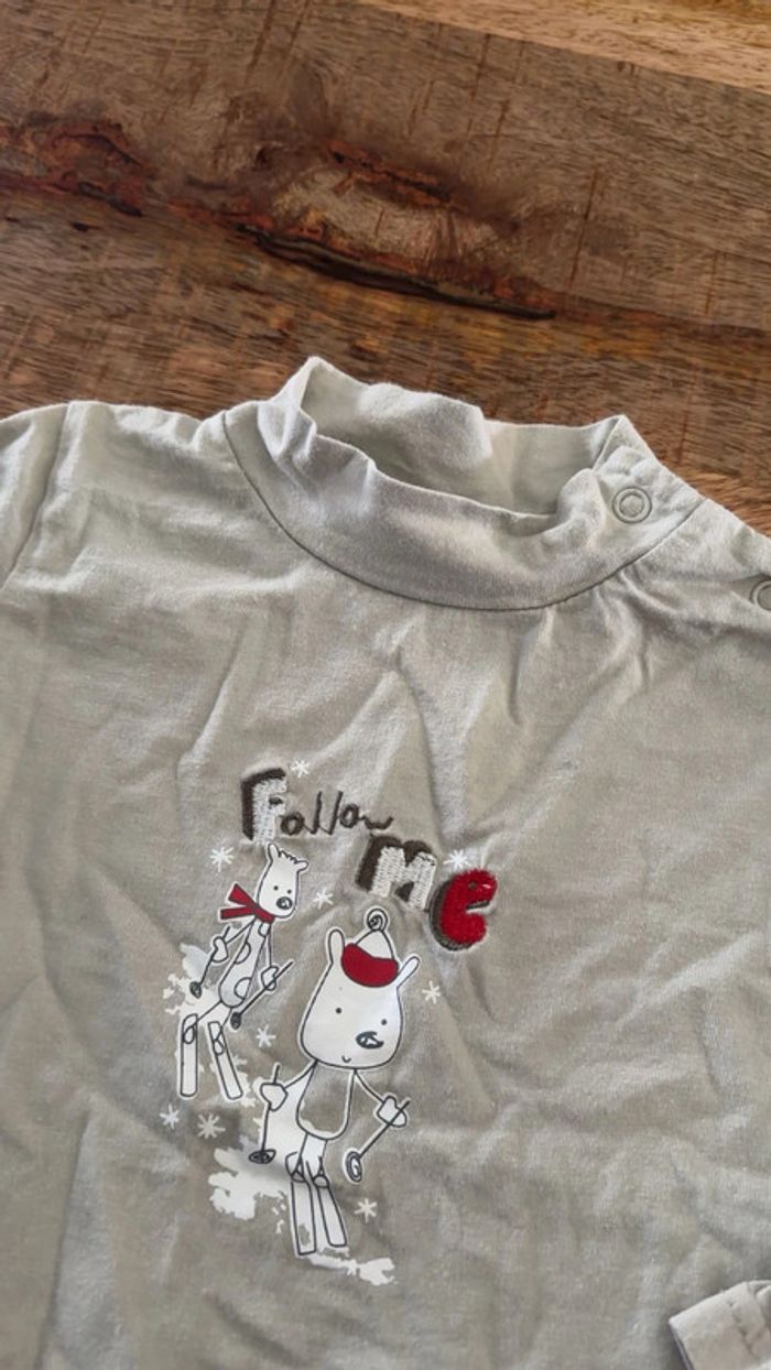 T shirt ML col roulé 18 mois - photo numéro 2