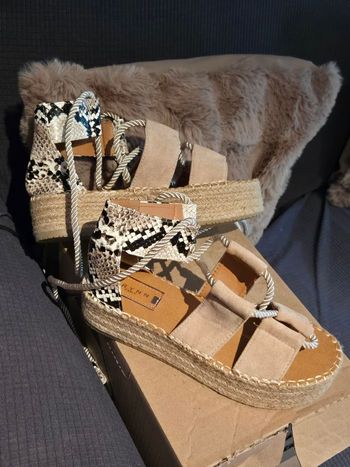 Sandales nude/python à lacets P39 Erynn neuves