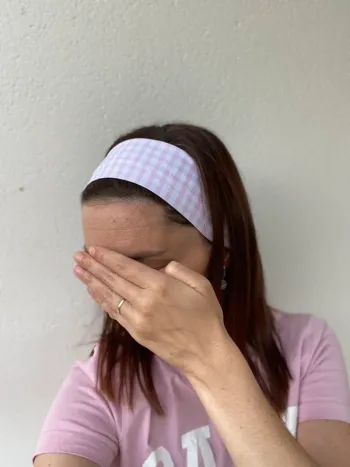 Bandeau cheveux vichy rose
