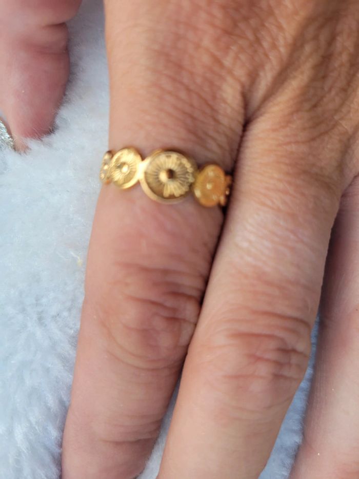 Bracelet et bague soleil d été acier gold - photo numéro 7