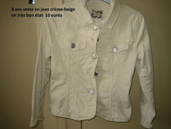 veste en jean beige crème 8 ans fille