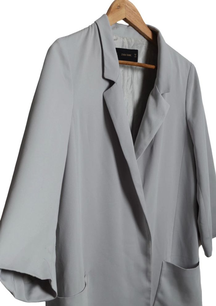 Veste blazer fluide gris parle ZARA Taille S - photo numéro 5