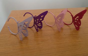 Lot de 4 ronds de serviettes papillons