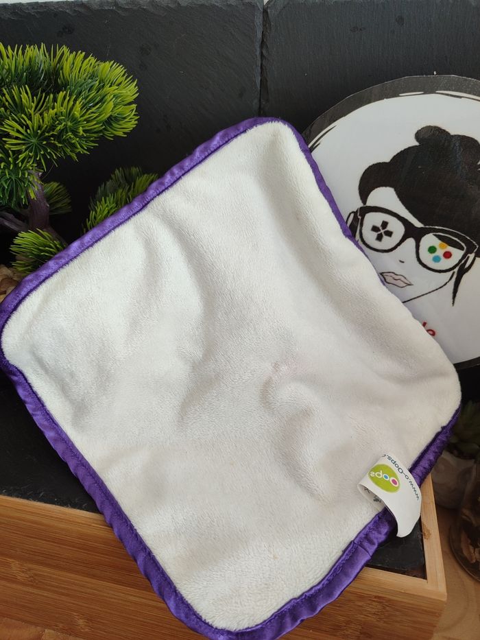 Doudou plat hibou chouette violet blanc mr woo oops rose orange Pois DD003256 - photo numéro 2