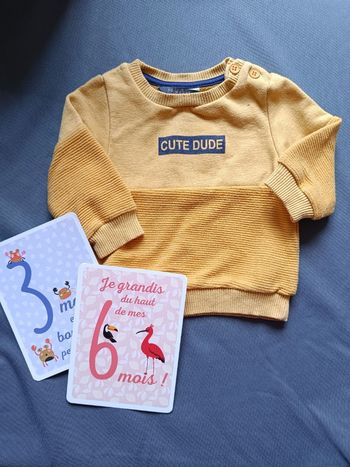 Sweat jaune 🦕 Taille 3/6 mois