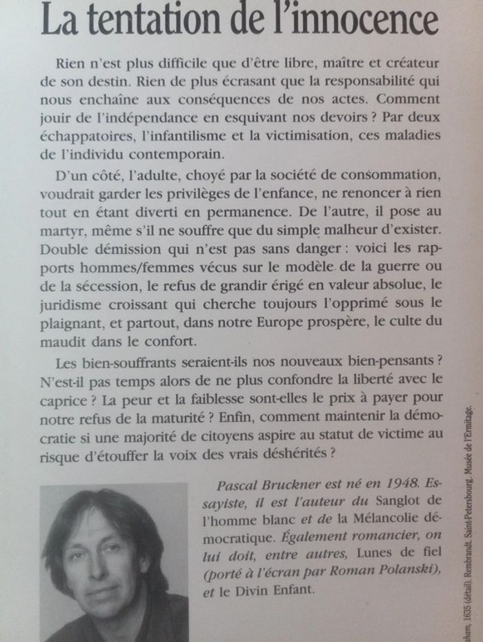 Pascal Bruckner - La tentation de l'innocence - photo numéro 3