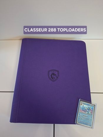 Classeur zip violet pour 288 cartes sous toploaders pokemon / lorcana de qualité premium 