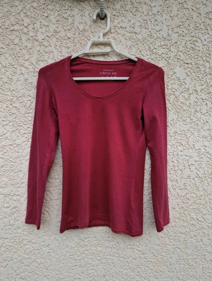 Haut rouge à manches longues - Taille 34 - Primark