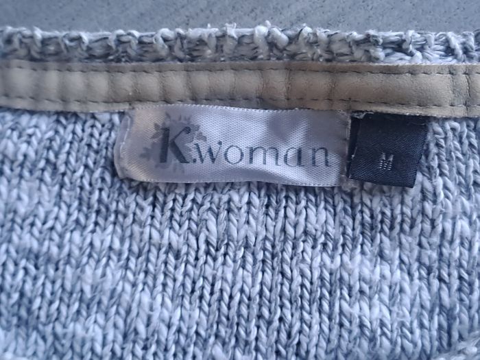 Pull gris à dentelle Kwoman Taille M - photo numéro 6