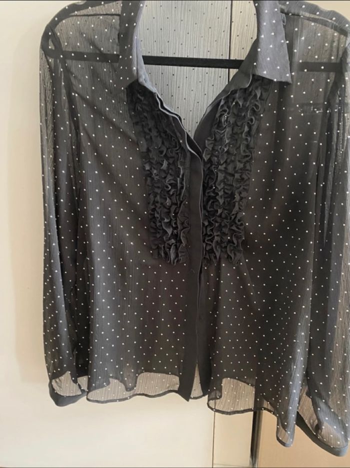 Chemisier noir transparent marqué Zara - photo numéro 2