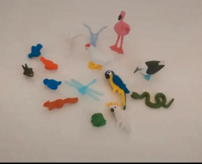 Playmobil animaux fou à pied bleu perroquet colombe grenouille libellule  poule  flamant rose - photo numéro 2