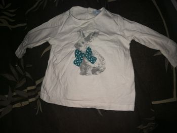 Tee shirt 12 mois imprimé lapin