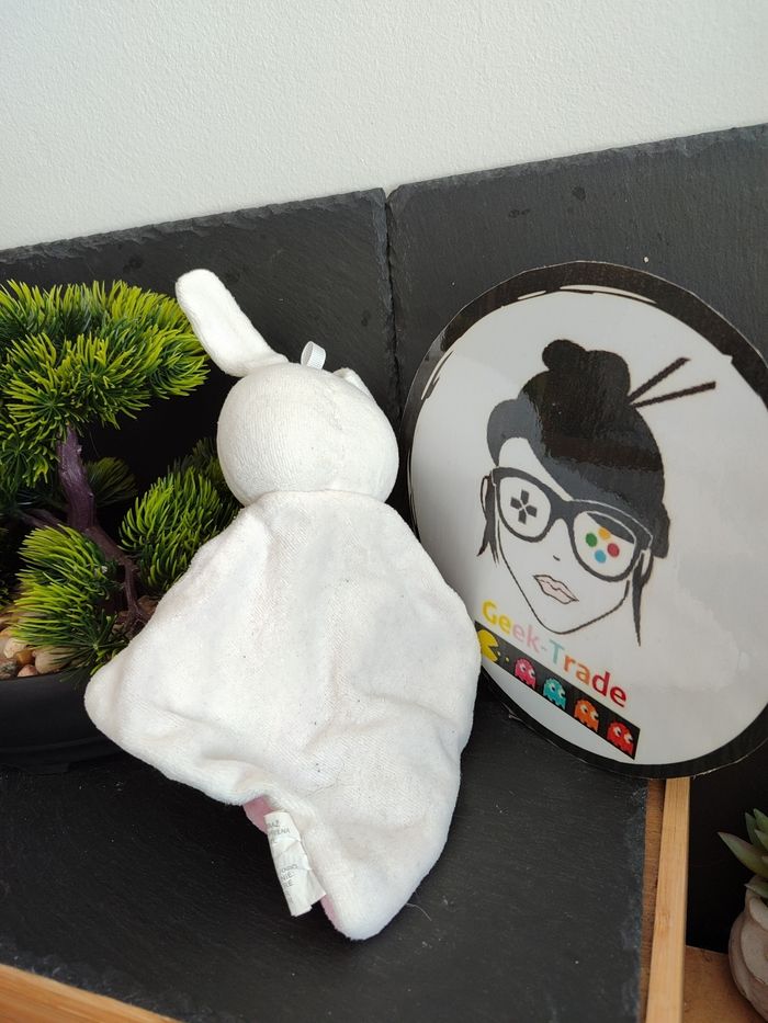 doudou lapin siplec Leclerc blanc rose violet lune coeur étoile Sommeil DD003229 - photo numéro 2