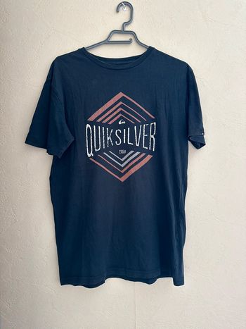 T-shirt imprimée regular fit marine en coton homme taille M Quiksilver