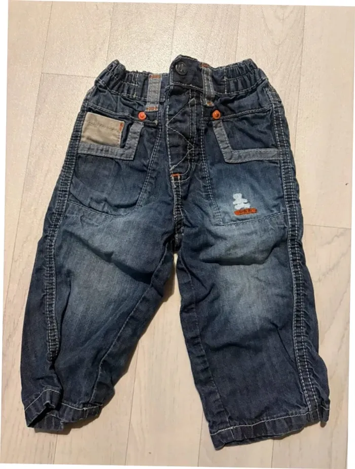 Jean lulu castagnette 12 mois effet décoloré très bon état