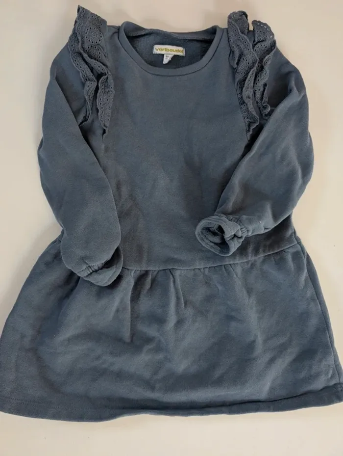 Robe pull sweat coton gratté Vertbaudet 3 ans neuf