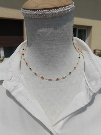 Superbe collier de clavicule pierres naturelles