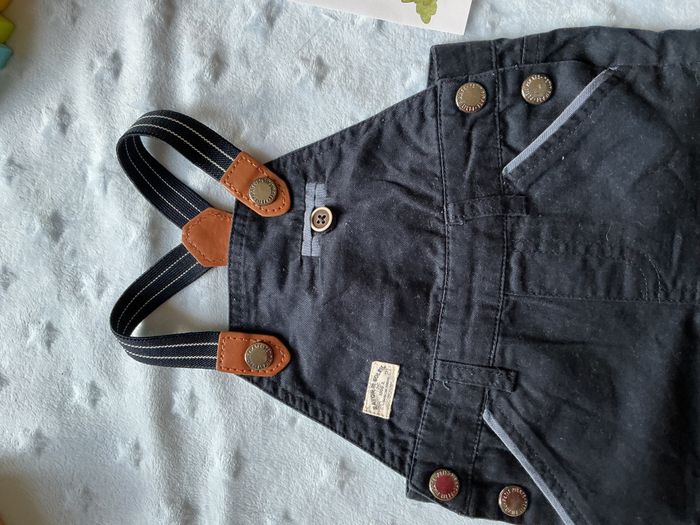 salopette short marine pressions entre les jambes 3 mois gémo - photo numéro 5