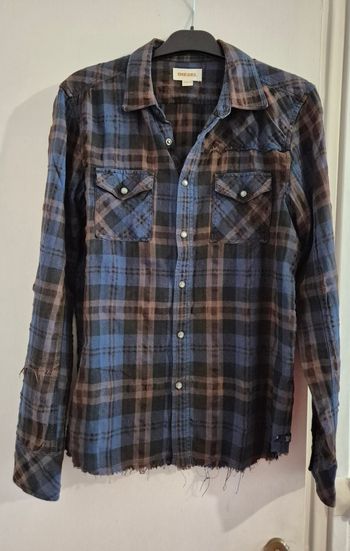 Chemise homme à carreaux Diesel homme bleu et marron taille M 38