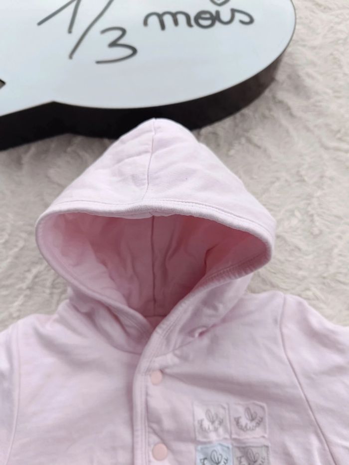 Manteau gilet veste avec capuche Fille 1/3 mois P'tit bisou - photo numéro 9