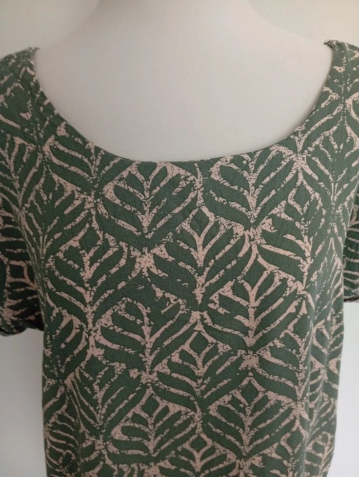 Damart - tee-shirt fluide, taille 40 | vert et crème - printemps été - photo numéro 7