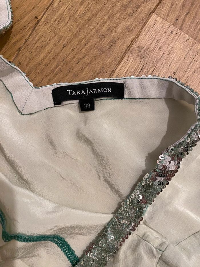 Top en soie vert amande Tara Jarmon taille 38 - photo numéro 5