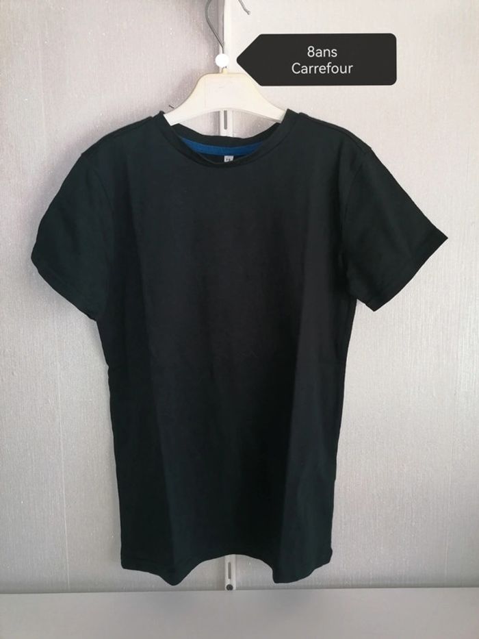 Tee-shirt coton noir 7.8ans