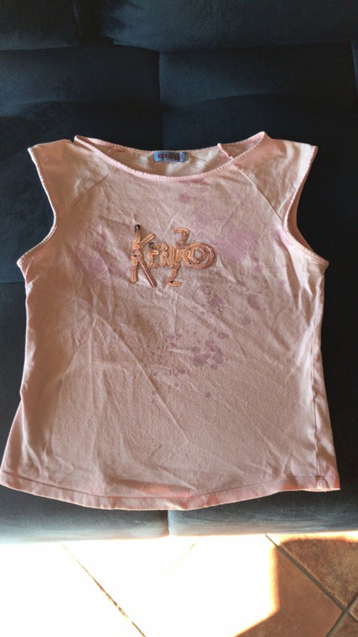 Kenzo junior t shirt avec inscription en sequin - photo numéro 2