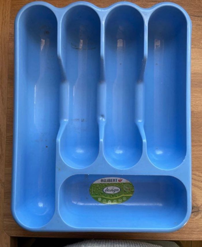 Range couverts en plastique bleu - photo numéro 4
