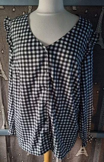 Chemise à carreaux manches longues 48