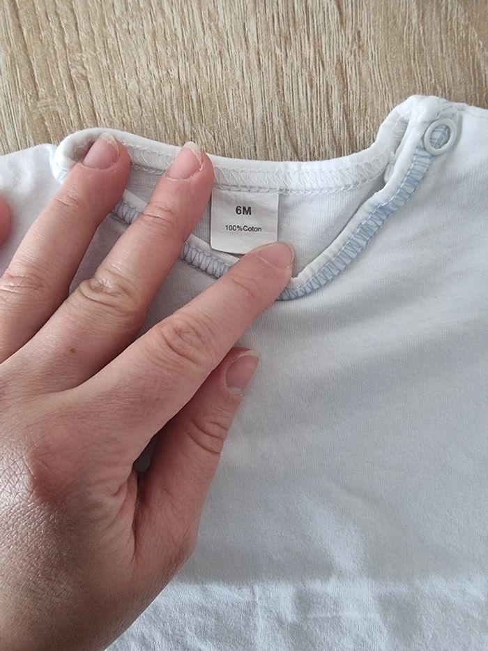 Lot de 2 T-shirt - 6 mois - sans marque - photo numéro 3