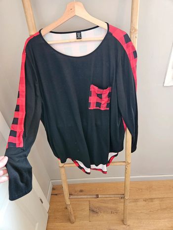 T-shirt carreaux rouge noir Shein T 48
