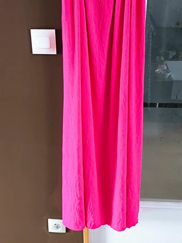 Robe longue rose fushia à bretelles léopard TU 36 à 46 - photo numéro 5