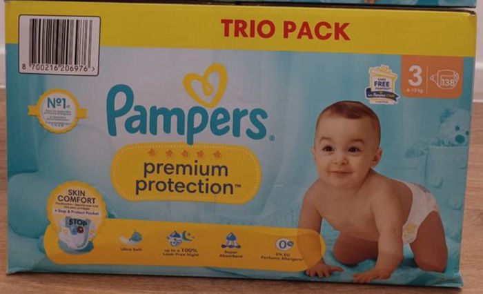 1 trio Pampers premium protection taille 3