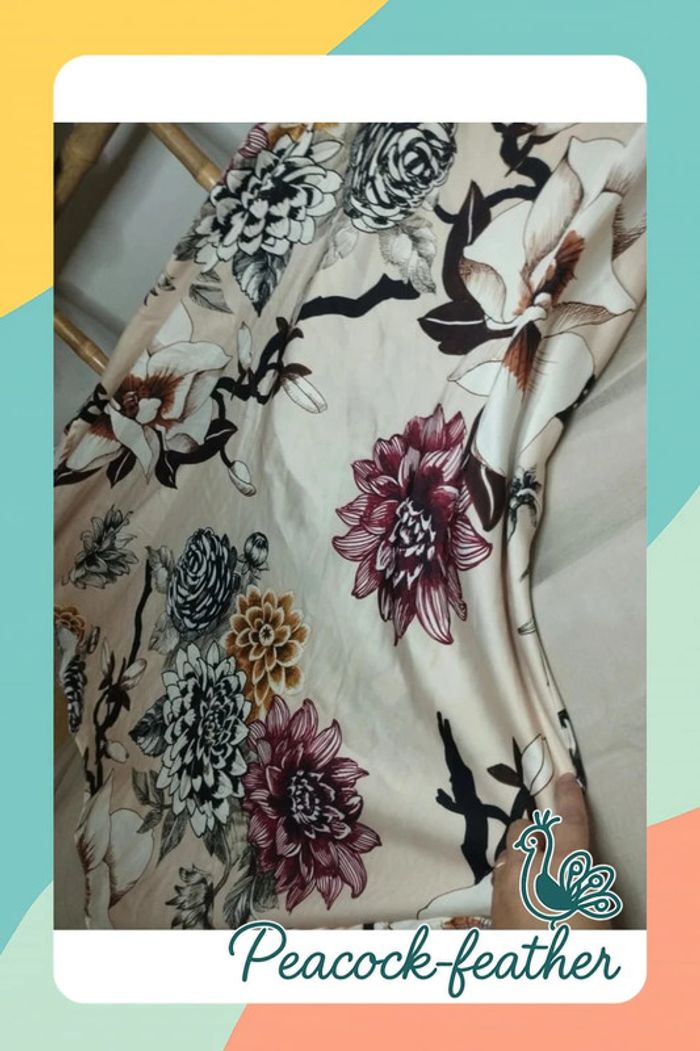 Robe beige fleurie soyeuse TU - photo numéro 6