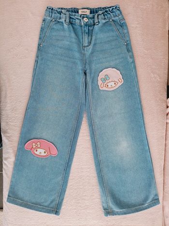 Jean wide leg Only 9 ans bleu clair avec empiècements Sanrio My Melody