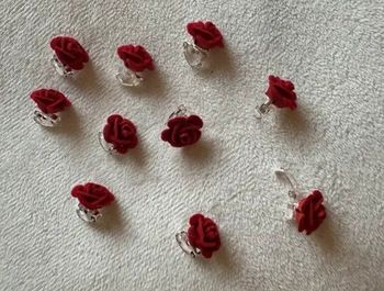 10 anneaux de cheveux roses pour tresses