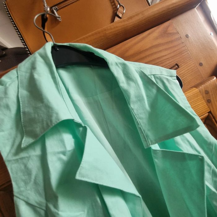Ensemble lin bon prix collection robe et veste vert anis 46 48 - photo numéro 12
