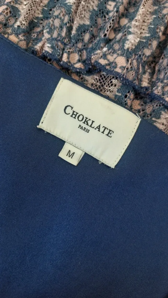 Robe mi-longue décolleté en v manches longues automne-hiver Choklate Paris M - photo numéro 5