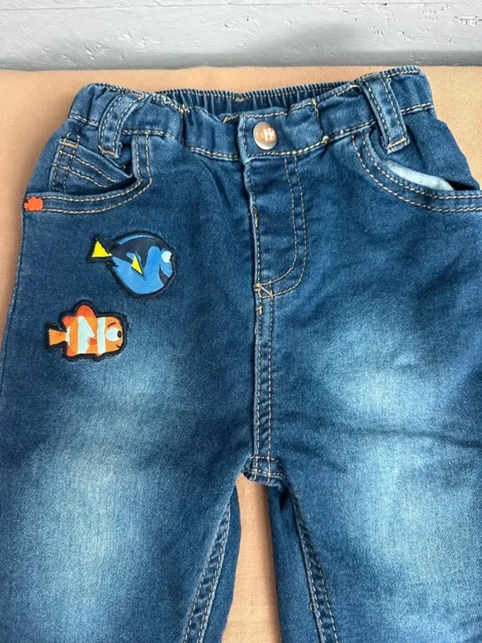 Jean souple Disney bleu dory et nemo 6 mois - photo numéro 2