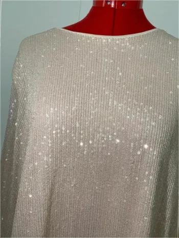 Robe babydoll sequins beige H&M