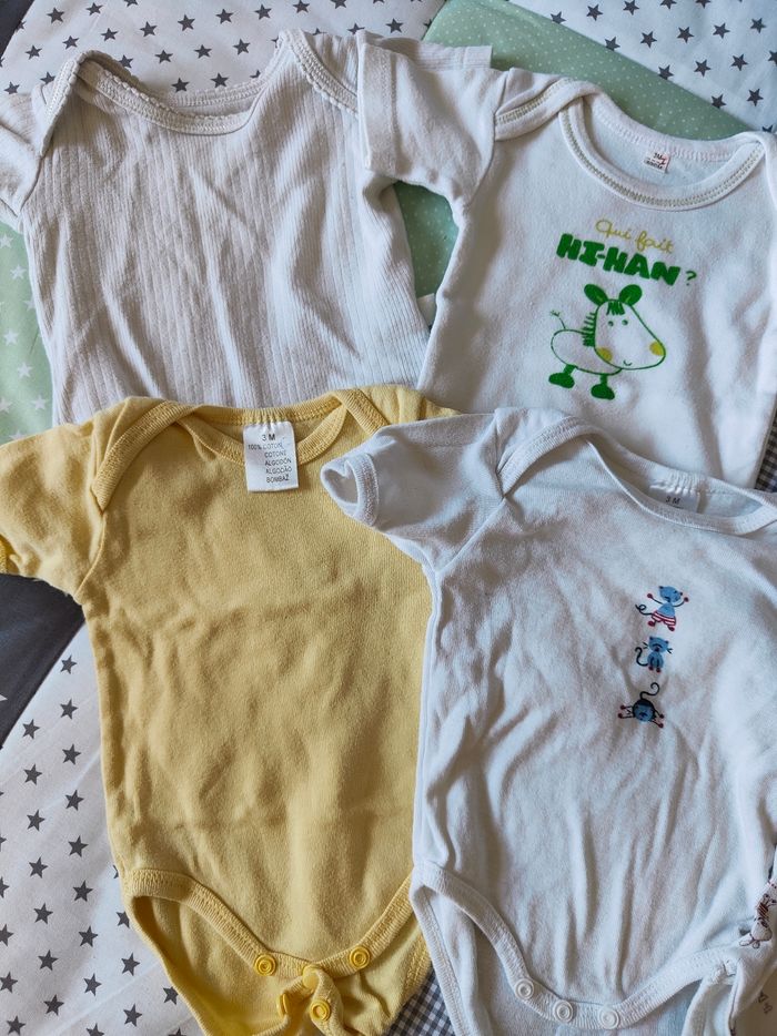 Lot de 6 bodies 3 mois manches courtes - photo numéro 2