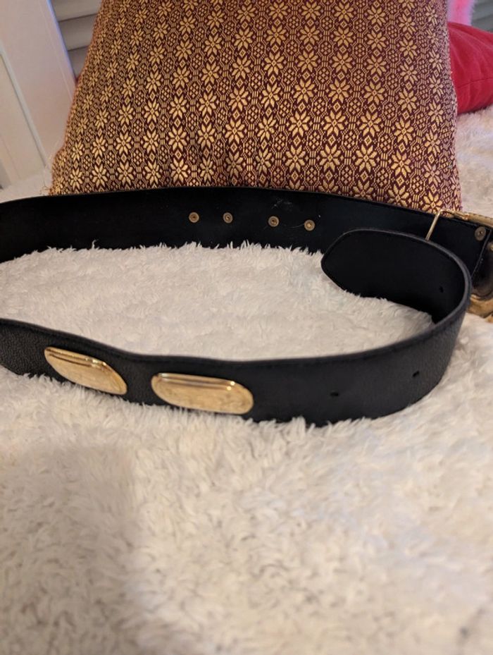 Ceinture large noire et dorée made in France - photo numéro 4