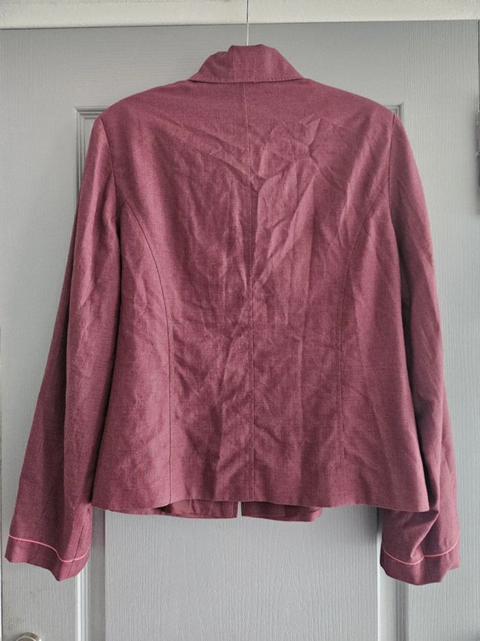 Veste blazer zippée femme - Taille 46 / XXXL - Phildar - Bordeaux - photo numéro 3