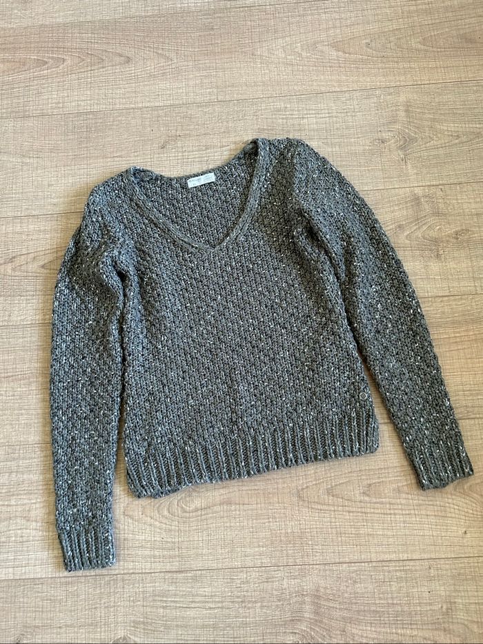 Pull gris vert à manches longues Bonobo taille XS bon état - photo numéro 7