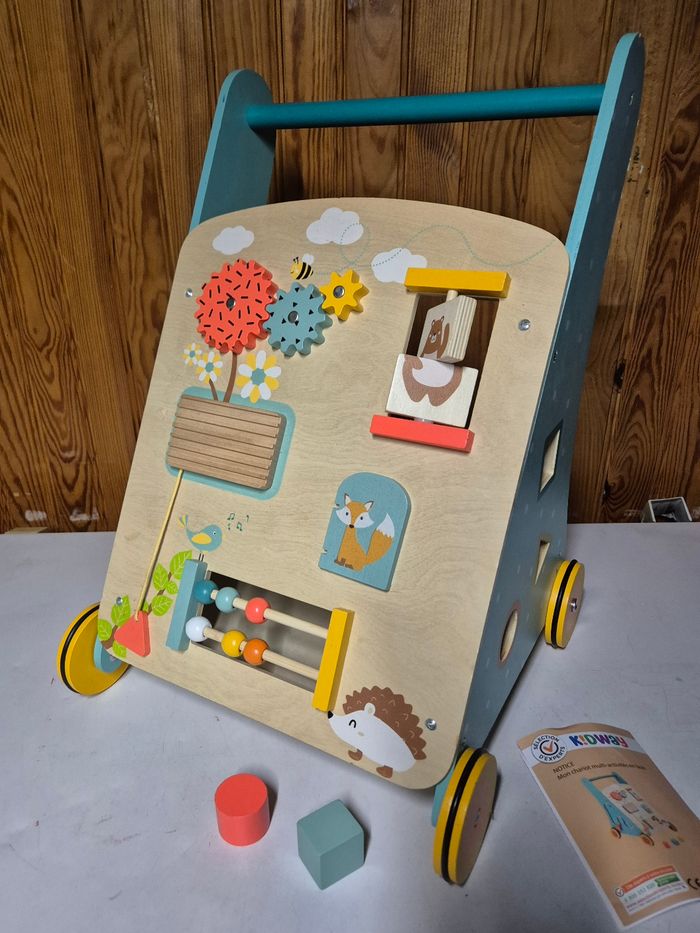 Chariot de marche multi-activite en bois chariot trotteur - photo numéro 2